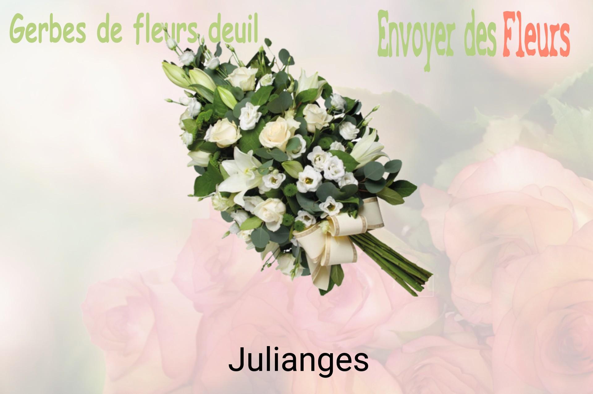 Gerbe de fleurs de deuil livrée à Julianges